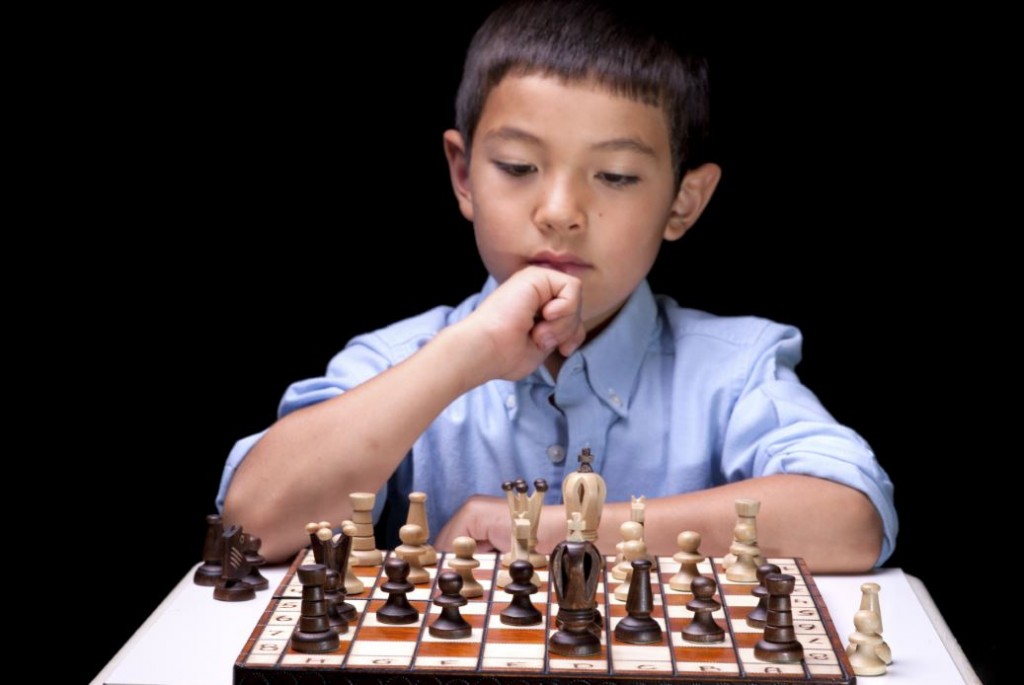 Student playing Chess